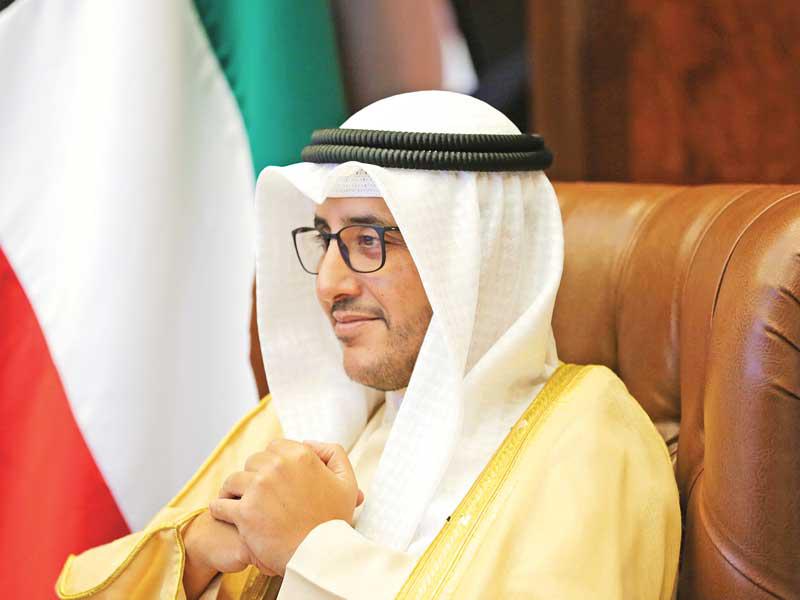 وزير الخارجية الشيخ د. أحمد الناصر خلال مشاركته في الاحتفالية