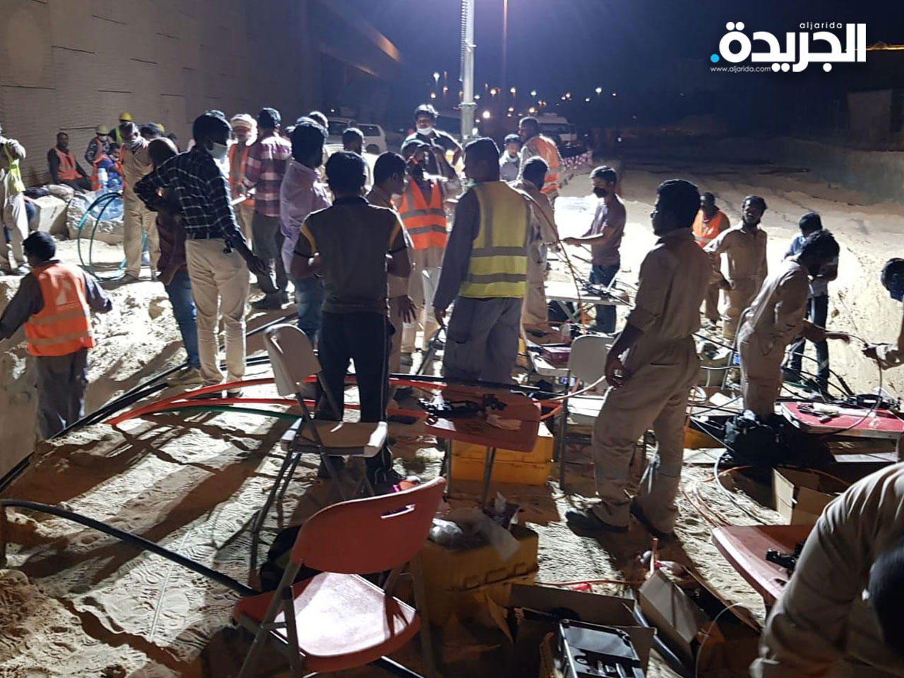 جانب من عمليات اصلاح الاعطال