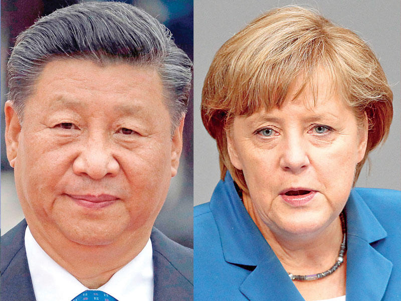 المستشار الألمانية أنجيلا ميركل  - رئيس جمهورية الصين الشعبية شي جي بينغ