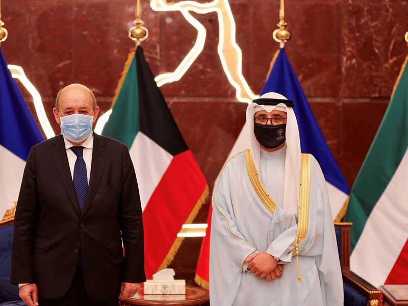 وزير الخارجية الشيخ الدكتور أحمد الناصر والوزير الفرنسي