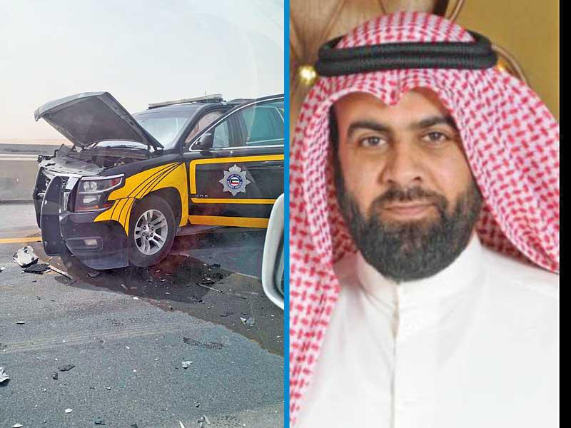  ممثل أهالي منطقة صباح الأحمد السكنية بدر العتيبي-إحدى الدوريات خلال حادث الخميس الفائت