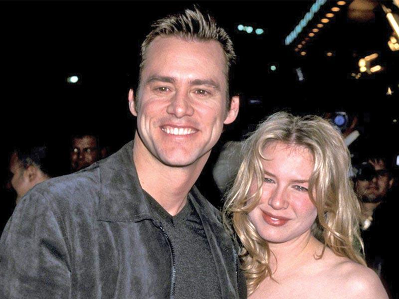 النجم جيم كاري مع النجمة رينيه زيلويغر 