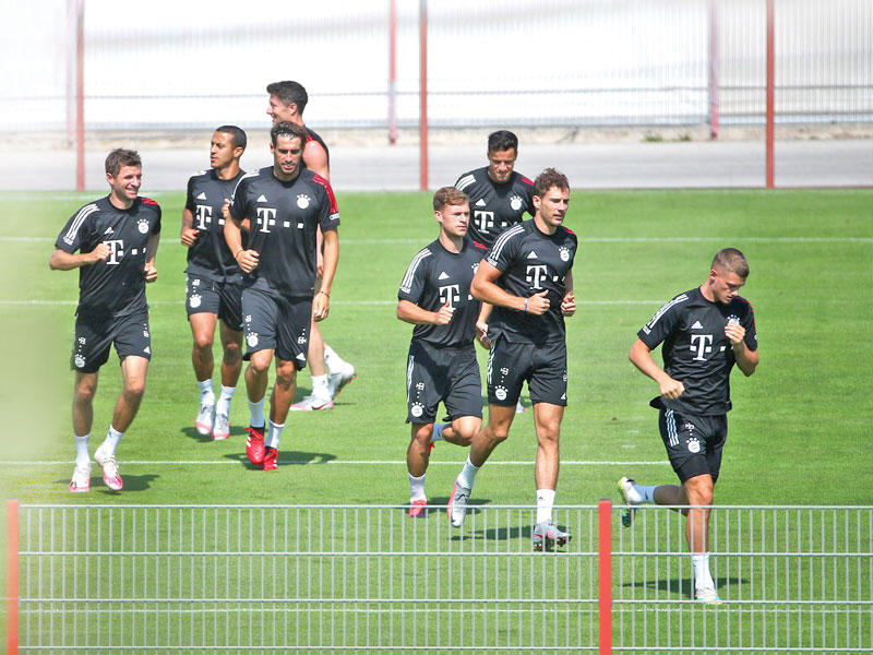 لاعبو بايرن ميونيخ خلال تدريبات سابقة