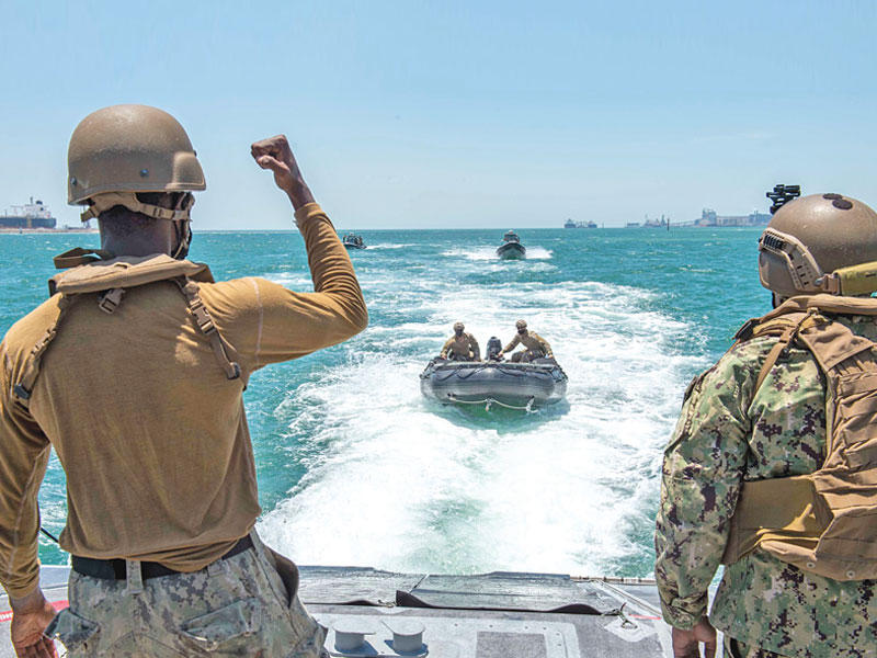 تدريبات أميركية في الخليج قبل أيام (موقع الأسطول الخامس)