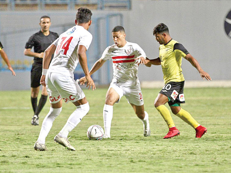 جانب من مباراة الزمالك ووادي دجلة