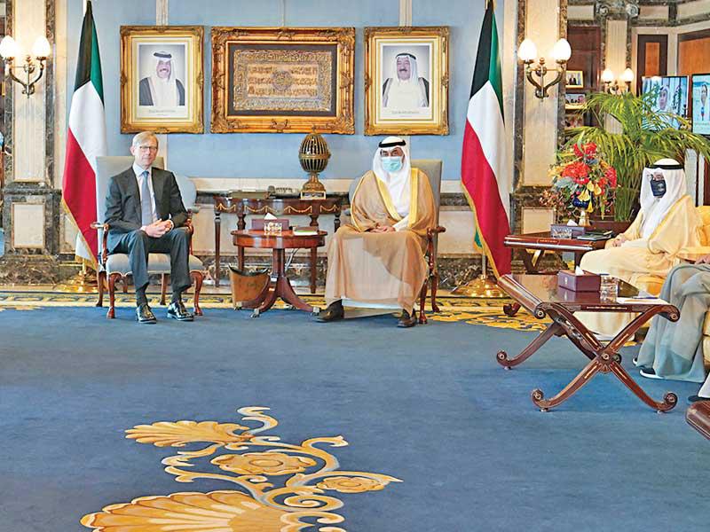 رئيس مجلس الوزراء سمو الشيخ صباح الخالد مستقبلاً المبعوث الأميركي