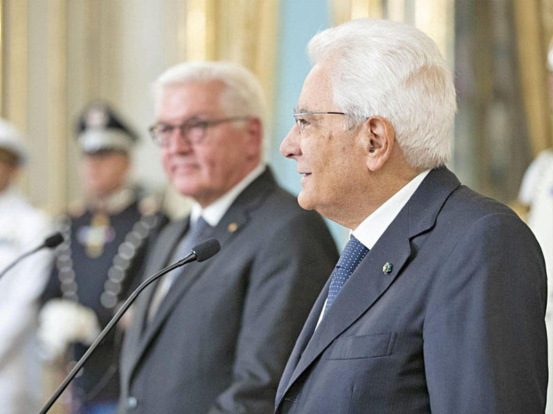 الرئيس الألماني فرانك-فالتر شتاينماير ونظيره الإيطالي سيرجو ماتاريلا