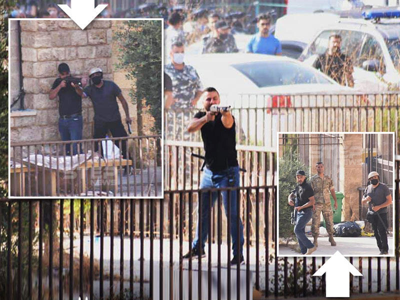 مسلحون يطلقون النار على المتظاهرين وسط بيروت