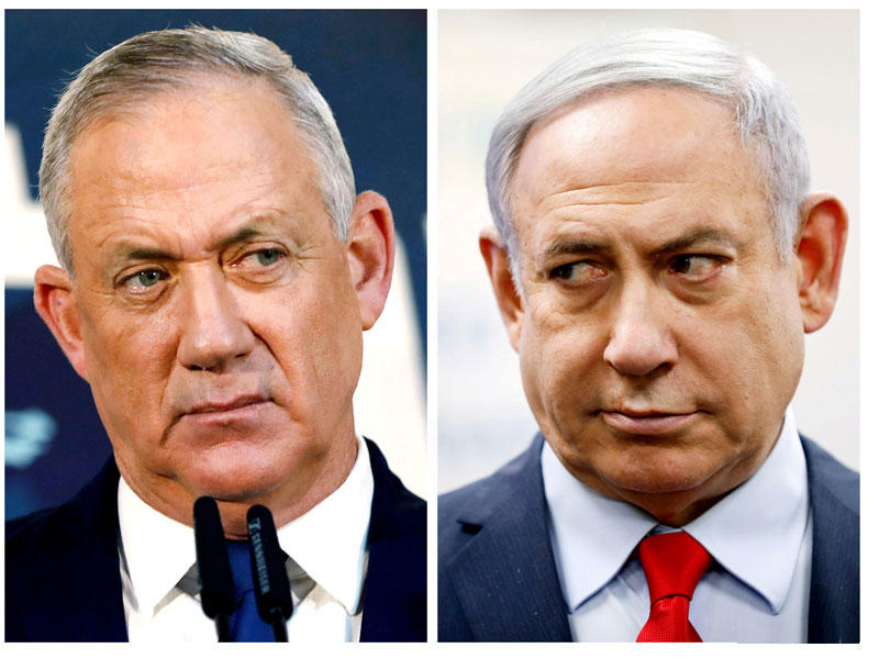 رئيس الوزراء بنيامين نتنياهو - رئيس الوزراء الرديف بيني غانتس