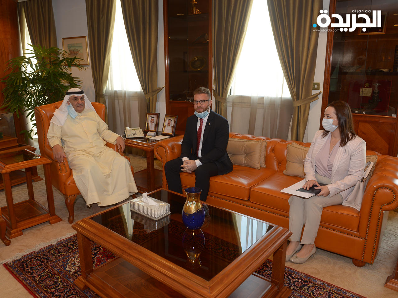 الصقر خلال استقباله سفير جمهورية هنغاريا ونائب رئيس البعثة