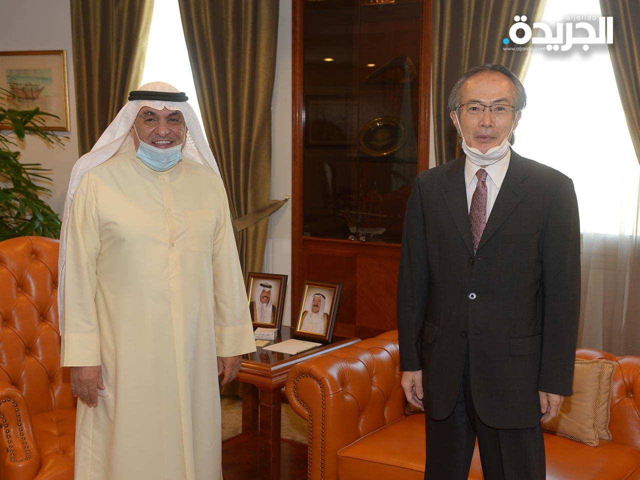  محمد جاسم الصقر رئيس غرفة تجارة وصناعة الكويت، خلال استقباله السفير الياباني بالغرفة 