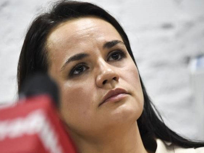 المرشحة المعارضة للانتخابات الرئاسية في بيلاروسيا سفتلانا تيخانوفسكايا 