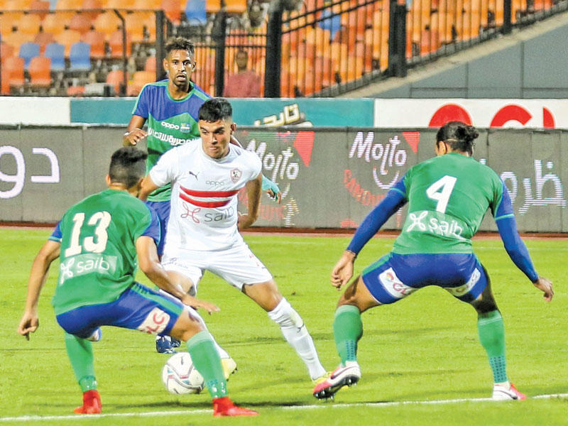 جانب من مباراة الزمالك ومصر المقاصة