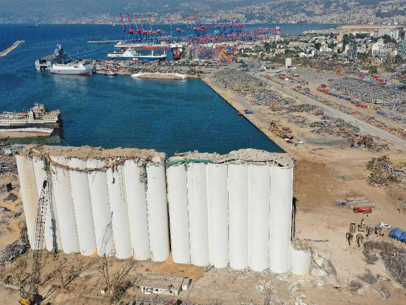  مرفأ بيروت التي تضررت بشدة بسبب الانفجار
