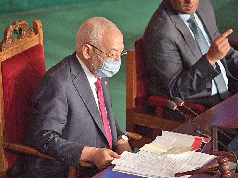 رئيس مجلس النواب التونسي زعيم حركة «النهضة الإسلامية»، راشد الغنّوشي