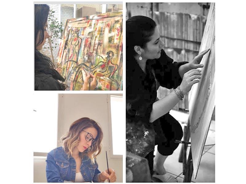 الفنانات أميرة بهبهاني وزينه دبوس وعزة الشريف