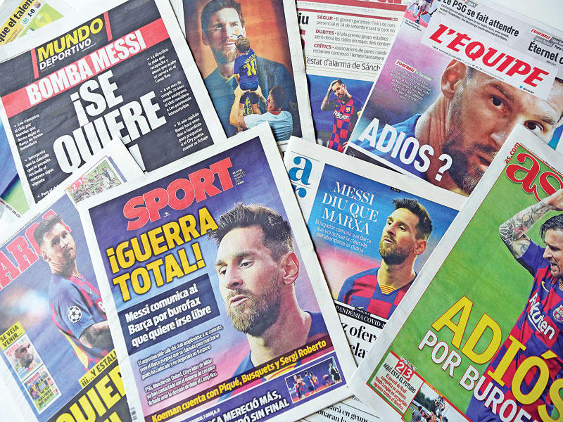 صحف أوروبا انشغلت بخبر ميسي