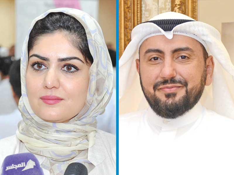 وزير الصحة د. باسل الصباح-مديرة مركز الكويت للصحة النفسية د. خلود العلي 