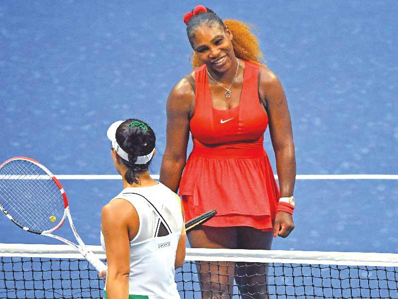 سيرينا ويليامس خلال مواجهتها مع كريستي آهن