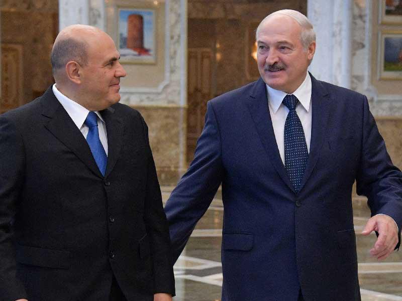 رئيس الوزراء الروسي ميخائيل ميشوستين يحضر اجتماعًا مع الرئيس البيلاروسي ألكسندر لوكاشينكو في مينسك  بيلاروسيا