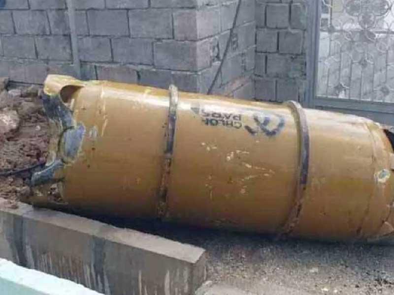 قارورة كلور عقب انفجارها غرب ايران