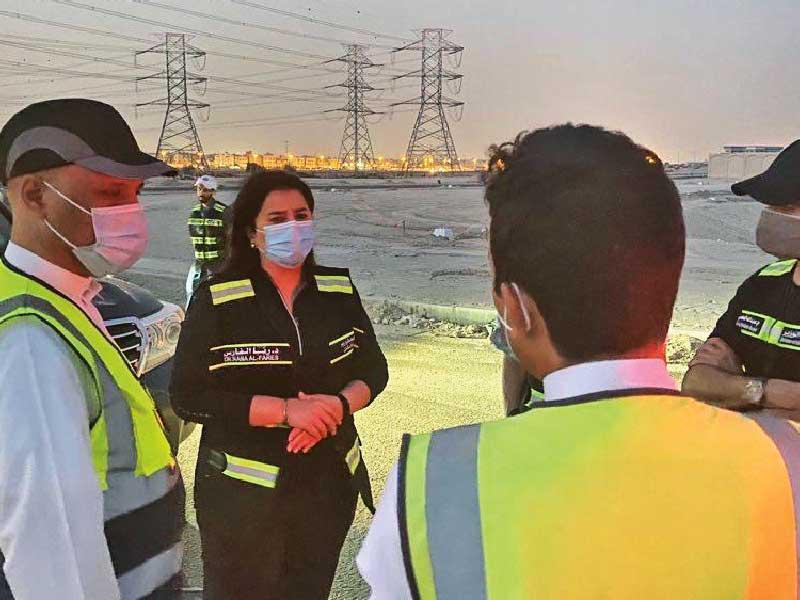 جانب من جولة وزيرة الأشغال العامة وزيرة الإسكان د. رنا الفارس على مشروع جنوب عبدالله المبارك