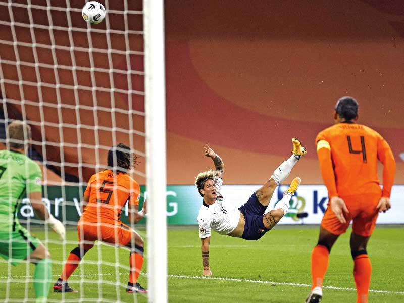 تسانيولو نجم إيطاليا في محاولة أمام منتخب هولندا