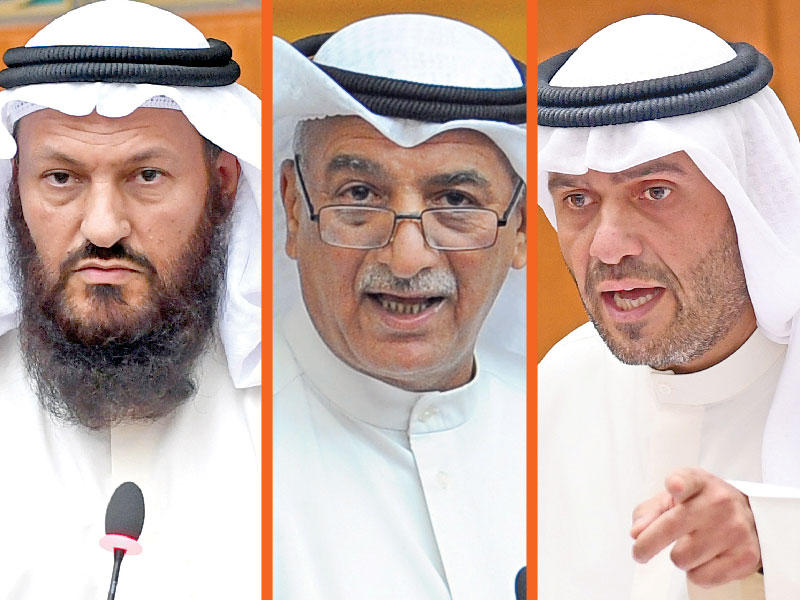 نائب رئيس مجلس الوزراء وزير الداخلية وزير الدولة لشؤون مجلس الوزراء أنس الصالح-النائب شعيب المويزري-النائب محمد هايف