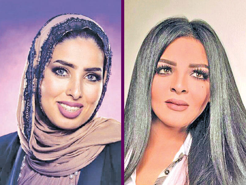 الفنانة د. ريهام الرغيب ونائب رئيس مجلس إدارة جمعية الكاريكاتير الكويتية سارة النومس