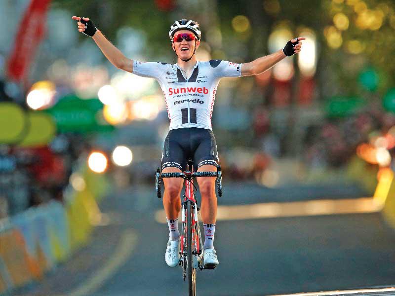 أندرسن لحظة وصوله إلى خط النهاية