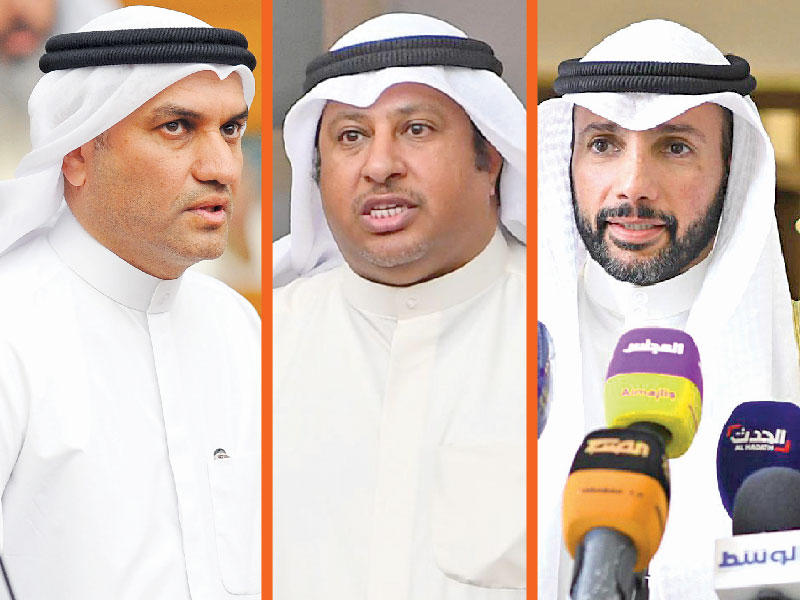 رئيس مجلس الامة مرزوق الغانم والنائبان الحميدي السبيعي وعبدالله الكندري