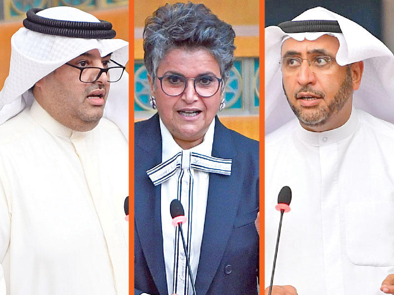 النواب محمد الدلال وصفاء الهاشم ومبارك الحجرف