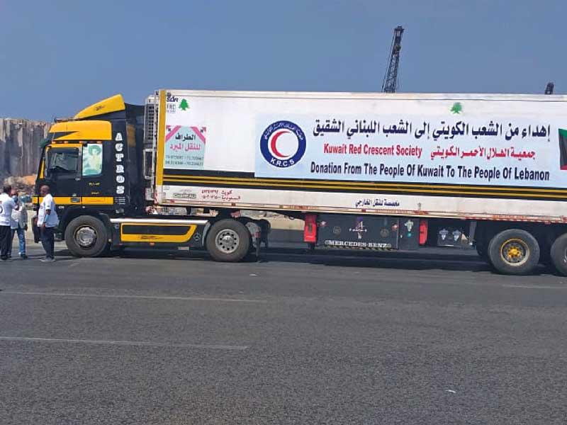 إحدى الشاحنات في مرفأ بيروتn