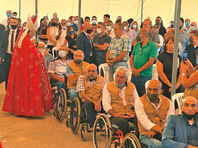 بطريرك الموارنة في لبنان بشارة الراعي خلال قداس «​شهداء المقاومة​ اللبنانية» في ​«سيدة إيليج»​ أمس (الوكالة الوطنية)