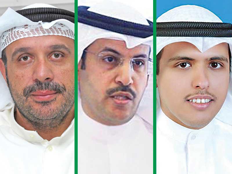 أستاذ هندسة البترول بجامعة الكويت، د. أحمد الكوح-أمين سر الجمعية الاقتصادية الخليجية، د. عبدالمحسن المطيري-رئيس مجلس إدارة الشركة الوطنية الخدمات البترولية (نابسكو) عمران حيات