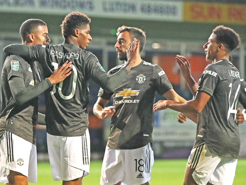 راشفورد نجم مان يونايتد يحتفل بالهدف الثاني