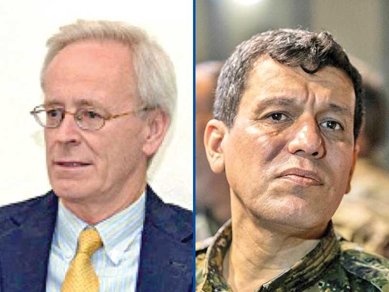 الجنرال مظلوم عبدي-الدبلوماسي الأميركي ويليام روباك