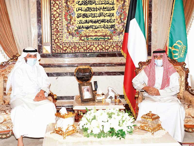 الأمير مستقبلاً الغانم أمس