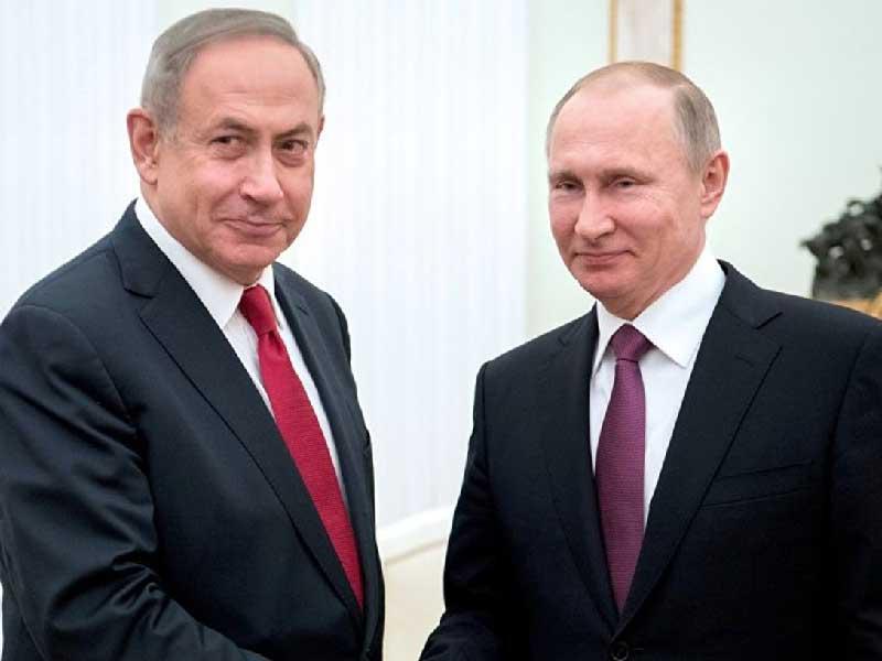 الرئيس الروسي فلاديمير بوتين مع رئيس الحكومة الإسرائيلية بنيامين نتنياهو