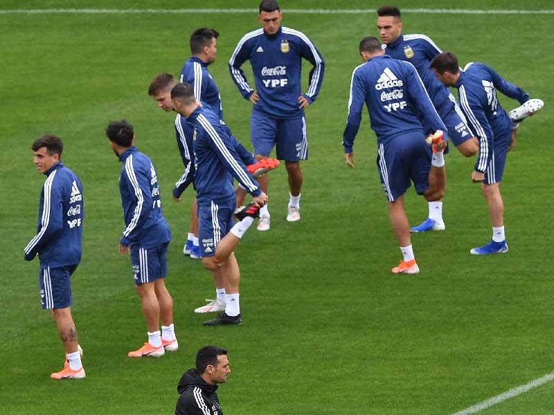 جانب من تدريبات سابقة للمنتخب الأرجنتيني