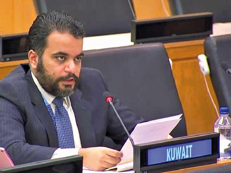 السكرتير الثاني لوفد الكويت الدائم لدى الأمم المتحدة بشار المويزري 