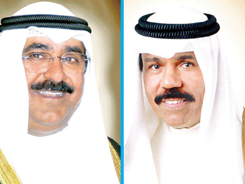 صاحب السمو أمير البلاد الشيخ نواف الأحمد - ولي العهد سمو الشيخ مشعل الأحمد 