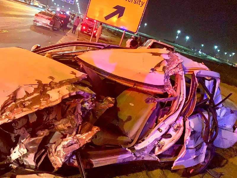 إحدى السيارات بعد الحادث