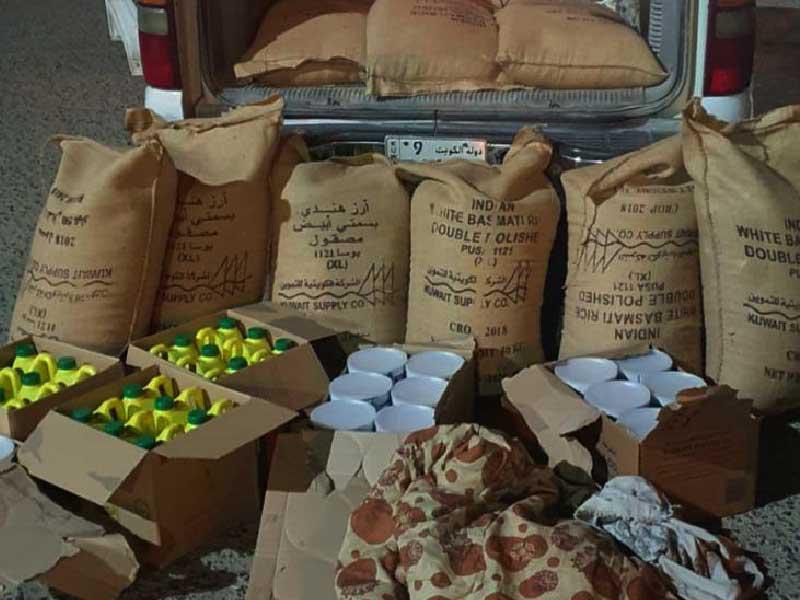 المواد التموينية التي تم ضبطها مع الوافدين 