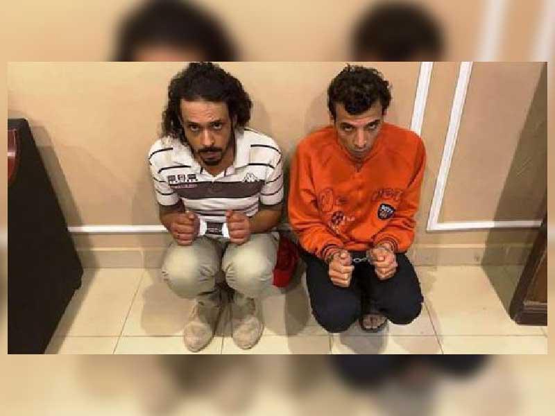 الجناة بعد إلقاء القبض عليهم