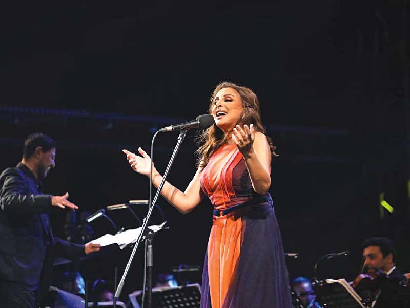 أنغام خلال الحفل