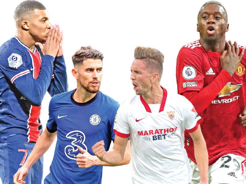 بيساكا نجم مان يونايتد - دي يونغ نجم إشبيلية - يورغينيو نجم تشلسي - مبابي نجم باريس سان جرمان