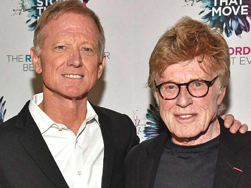 السينمائي والناشط البيئي جيمس ردفورد مع والده الممثل روبرت ردفورد