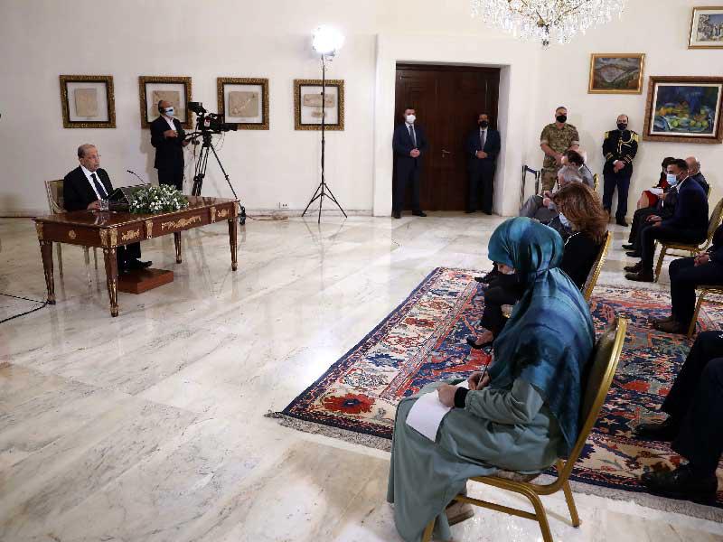 عون خلال الكلمة المتلفزة في قصر بعبدا أمس (دالاتي ونهرا)