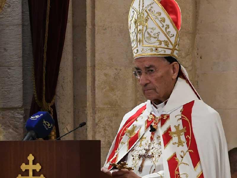 الراعي مترئسا قداس الأحد في بكركي (الوكالة الوطنية)